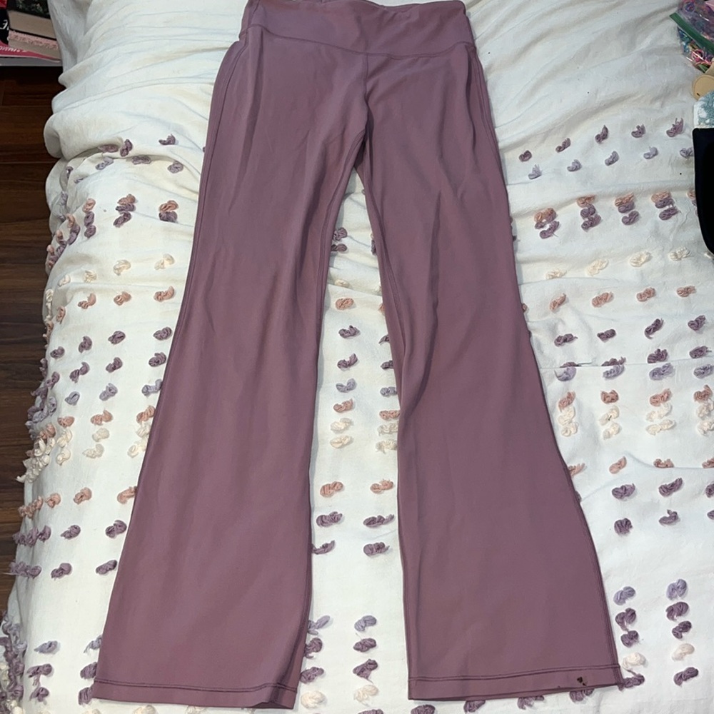 Athleta pink flare leggings xs